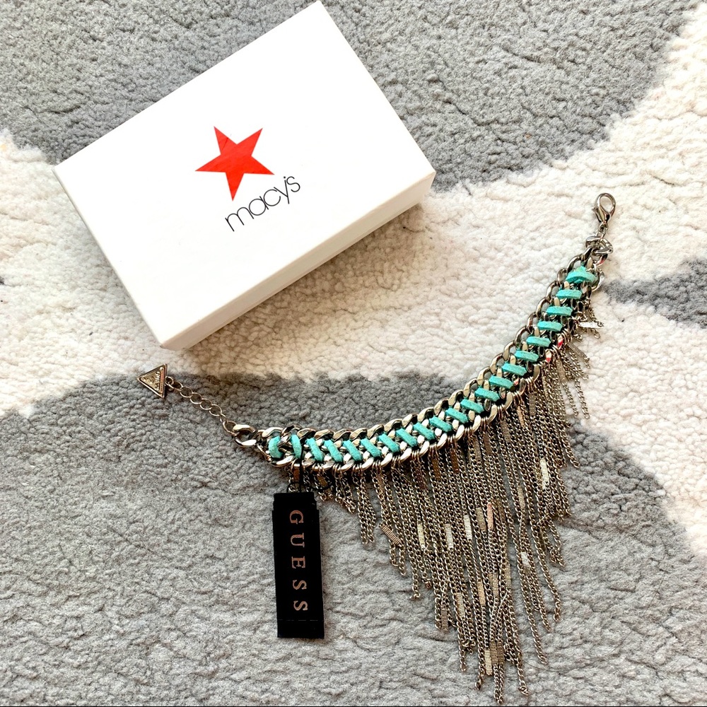 Guess Silver Turquoise Bracelet